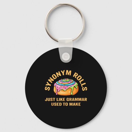 Funny Synonym Rolls Joke Cinnamon Rolls Grammar Pu Sleutelhanger (Voorkant)
