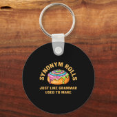 Funny Synonym Rolls Joke Cinnamon Rolls Grammar Pu Sleutelhanger (Voorkant)