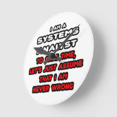 Funny Systems Analyst T-Shirts Ronde Klok (Hoek)