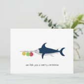 Funny Szwaardvis kerstKaart (Staand voorkant)