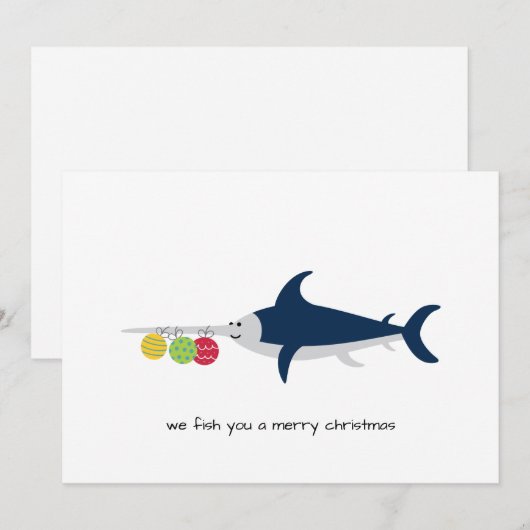 Funny Szwaardvis kerstKaart (Voorkant / Achterkant)