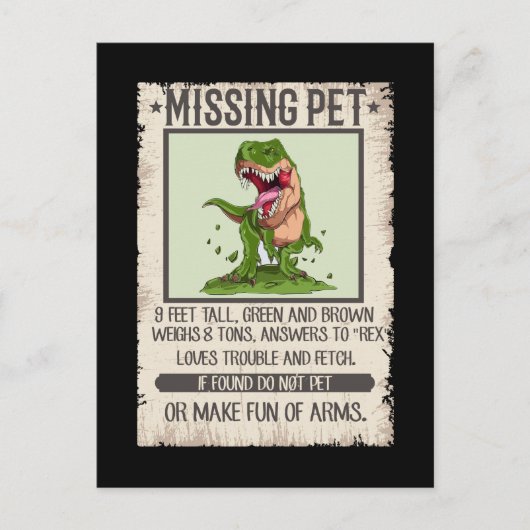 Funny T-Rex Dino Pet Dinosaur Joke Briefkaart (Voorkant)