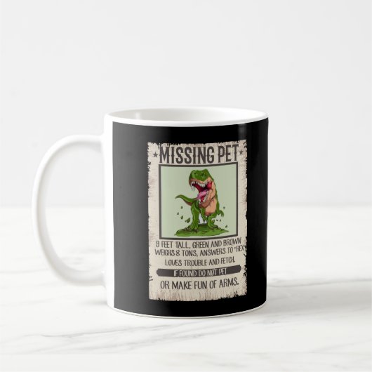 Funny T-Rex Dino Pet Dinosaur Joke Koffiemok (Links)