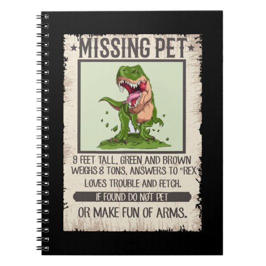 Funny T-Rex Dino Pet Dinosaur Joke Notitieboek (Voorkant)