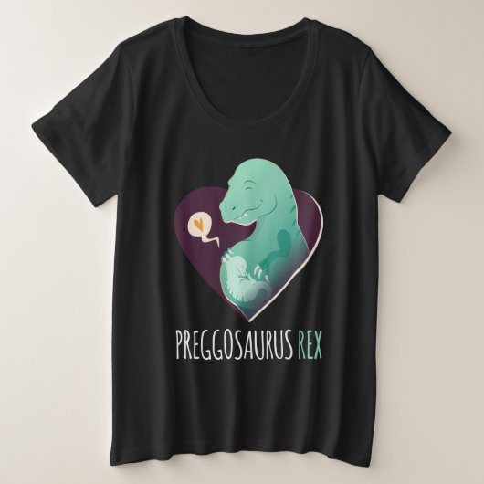 Funny T Rex Dinosaur Baby Zwangerschap Preggosauru Grote Maat T-shirt (Design voorkant)