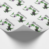 Funny T-rex Dinosaur Bride en Groom Wedding Art Cadeaupapier (Hoek)