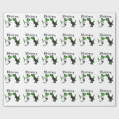Funny T-rex Dinosaur Bride en Groom Wedding Art Cadeaupapier (Vlak)