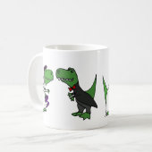 Funny T-rex Dinosaur Bride en Groom Wedding Art Koffiemok (Voorkant links)