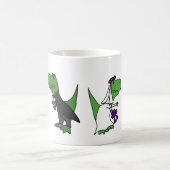 Funny T-rex Dinosaur Bride en Groom Wedding Art Koffiemok (Center)