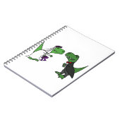 Funny T-rex Dinosaur Bride en Groom Wedding Art Notitieboek (Linkerzijde)