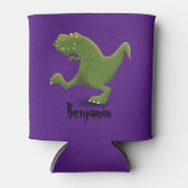 Funny t rex dinosaur cartoon blikjeskoeler (Voorkant)