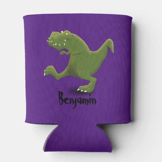 Funny t rex dinosaur cartoon blikjeskoeler (Achterkant)