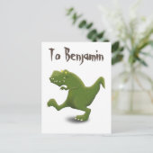 Funny t rex dinosaur cartoon briefkaart (Staand voorkant)