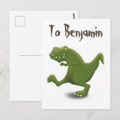 Funny t rex dinosaur cartoon briefkaart (Voorkant / Achterkant)