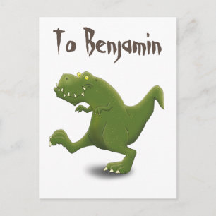 Funny t rex dinosaur cartoon briefkaart