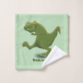 Funny T rex dinosaur cartoon humor Bad Handdoek (Wasdoekje)