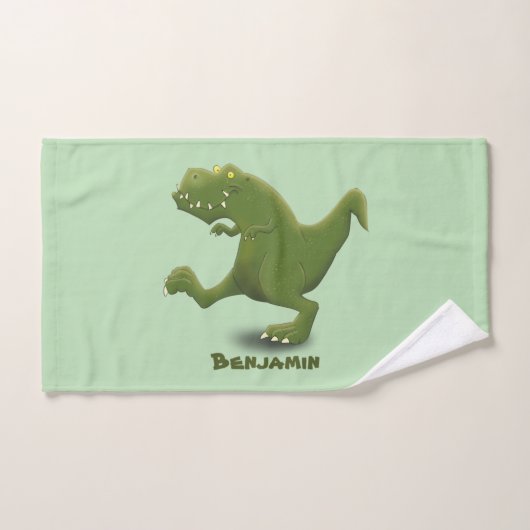 Funny T rex dinosaur cartoon humor Bad Handdoek (Handdoek)