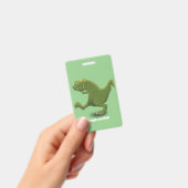 Funny T rex dinosaur cartoon humor Badge (Handheld)