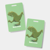 Funny T rex dinosaur cartoon humor Badge (Voor- en achterkant)