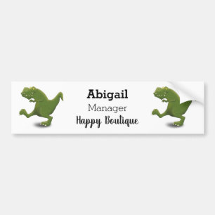 Funny T rex dinosaur cartoon humor Bumpersticker