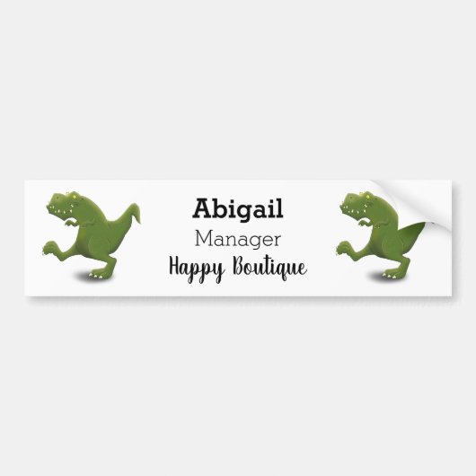 Funny T rex dinosaur cartoon humor Bumpersticker (Voorkant)