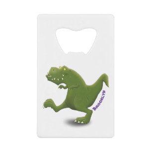 Funny T rex dinosaur cartoon humor Creditkaart Flessenopener
