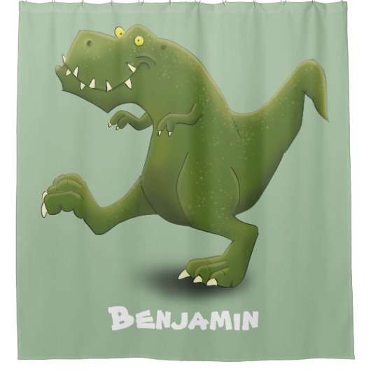 Funny T rex dinosaur cartoon humor Douchegordijn (Voorkant)