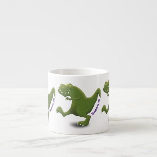 Funny T rex dinosaur cartoon humor Espresso Kop (Voorkant)