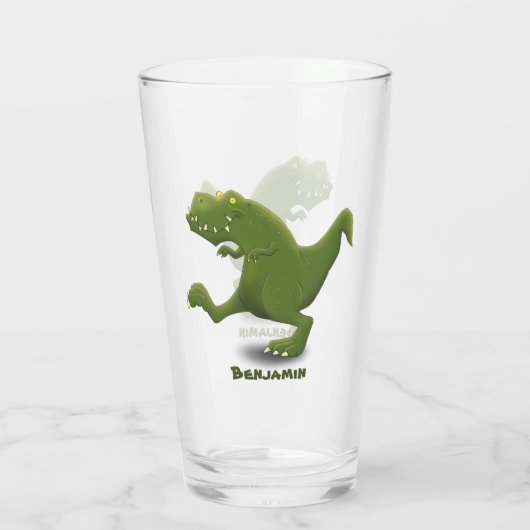 Funny T rex dinosaur cartoon humor Glas (Achterkant)