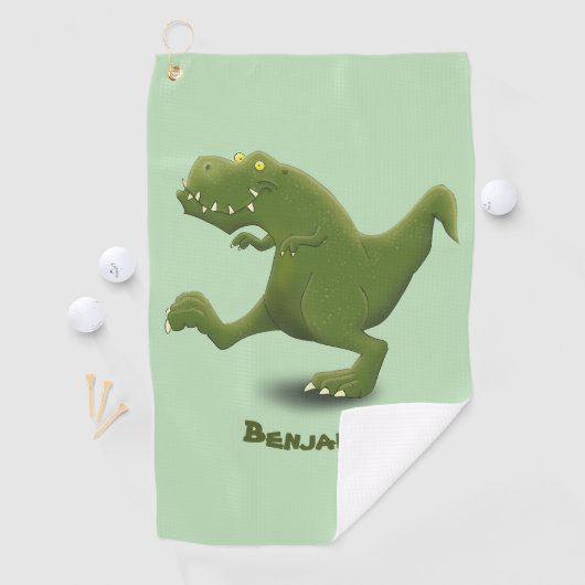 Funny T rex dinosaur cartoon humor Golfhanddoek (Insitu)