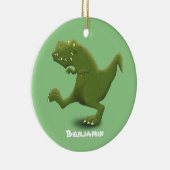 Funny T rex dinosaur cartoon humor Keramisch Ornament (Rechts)