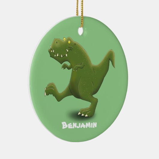 Funny T rex dinosaur cartoon humor Keramisch Ornament (Rechts)