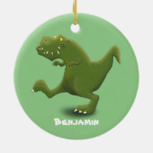 Funny T rex dinosaur cartoon humor Keramisch Ornament (Achterkant)
