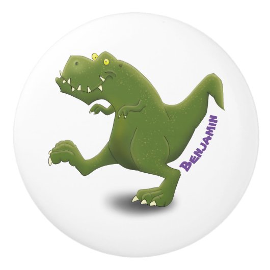 Funny T rex dinosaur cartoon humor Keramische Knop (Voorkant)