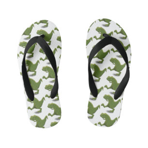 Funny T rex dinosaur cartoon humor Kinder Teenslippers