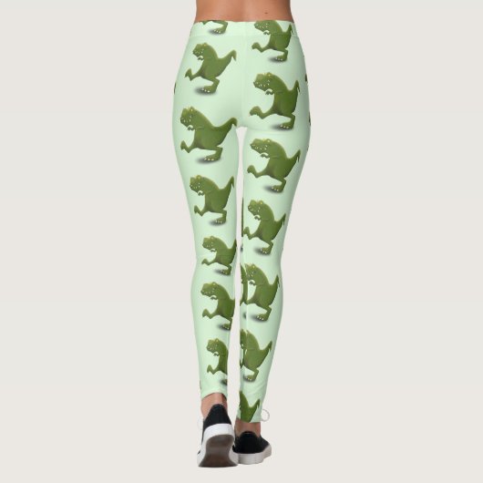 Funny T rex dinosaur cartoon humor Leggings (Achterkant)