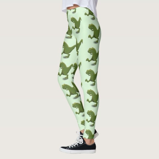 Funny T rex dinosaur cartoon humor Leggings (Links)