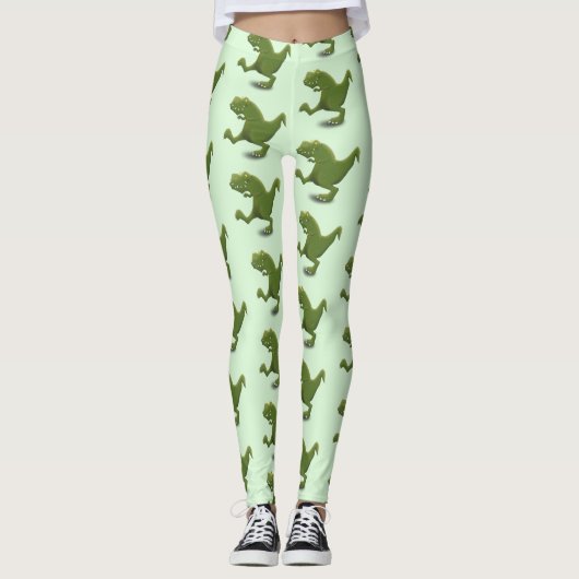 Funny T rex dinosaur cartoon humor Leggings (Voorkant)