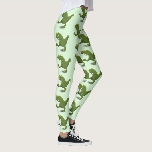 Funny T rex dinosaur cartoon humor Leggings (Rechts)