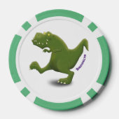 Funny T rex dinosaur cartoon humor Poker Chips (Achterkant)