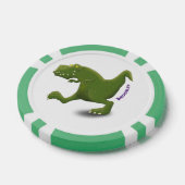 Funny T rex dinosaur cartoon humor Poker Chips (Enkel)