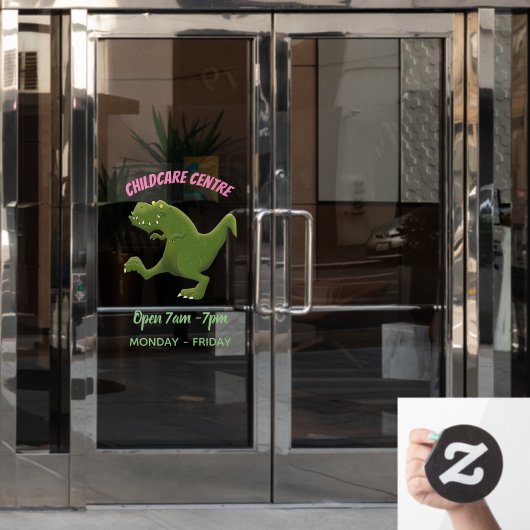 Funny T rex dinosaur cartoon humor Raamsticker (Kantoordeur)