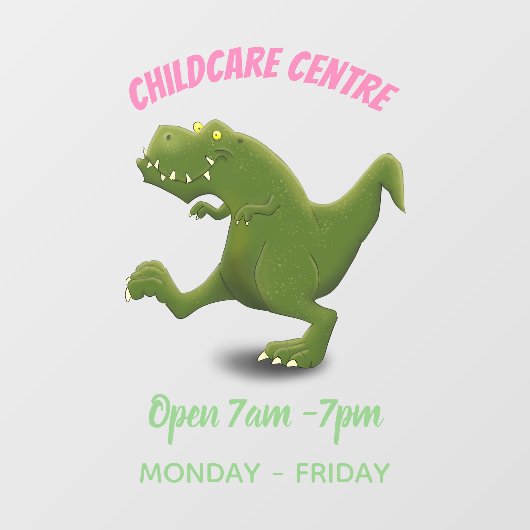 Funny T rex dinosaur cartoon humor Raamsticker (Vel)