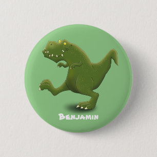Funny T rex dinosaur cartoon humor Ronde Button 5,7 Cm