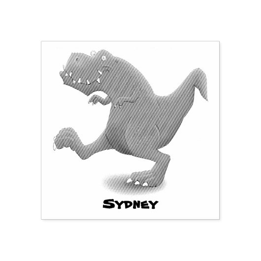 Funny T rex dinosaur cartoon humor Rubberstempel (Afrduk)
