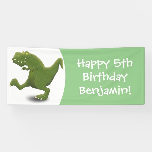 Funny T rex dinosaur cartoon humor Spandoek (Horizontaal)