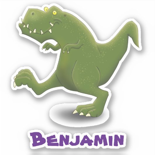 Funny T rex dinosaur cartoon humor Sticker (Voorkant)