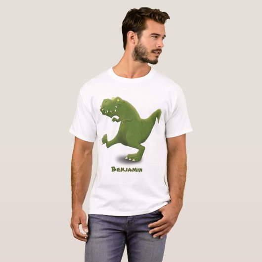 Funny T rex dinosaur cartoon humor T-shirt (Voorkant volledig)