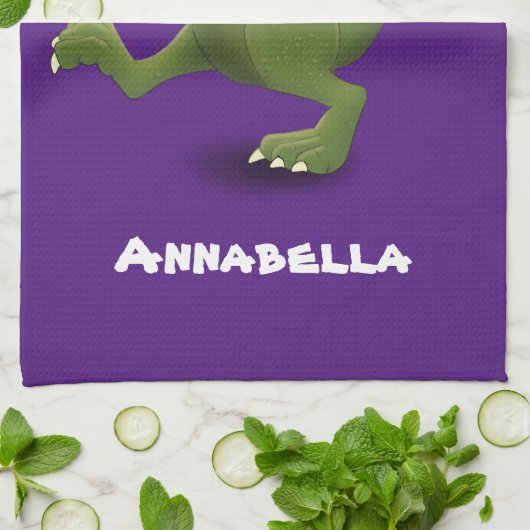 Funny T rex dinosaur cartoon humor Theedoek (Gevouwen)