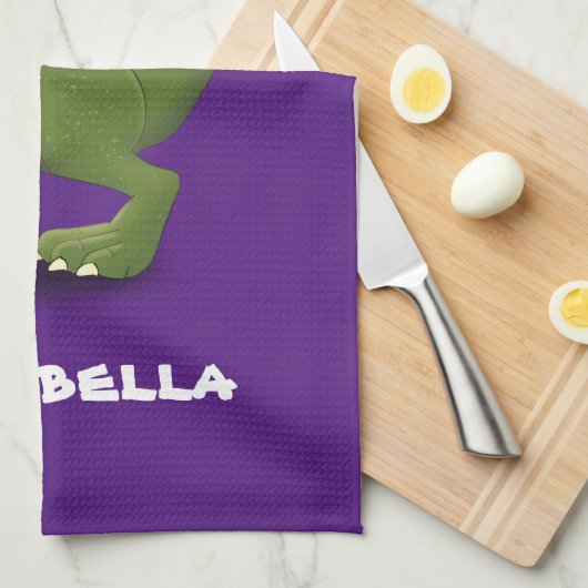 Funny T rex dinosaur cartoon humor Theedoek (Quarter Fold)